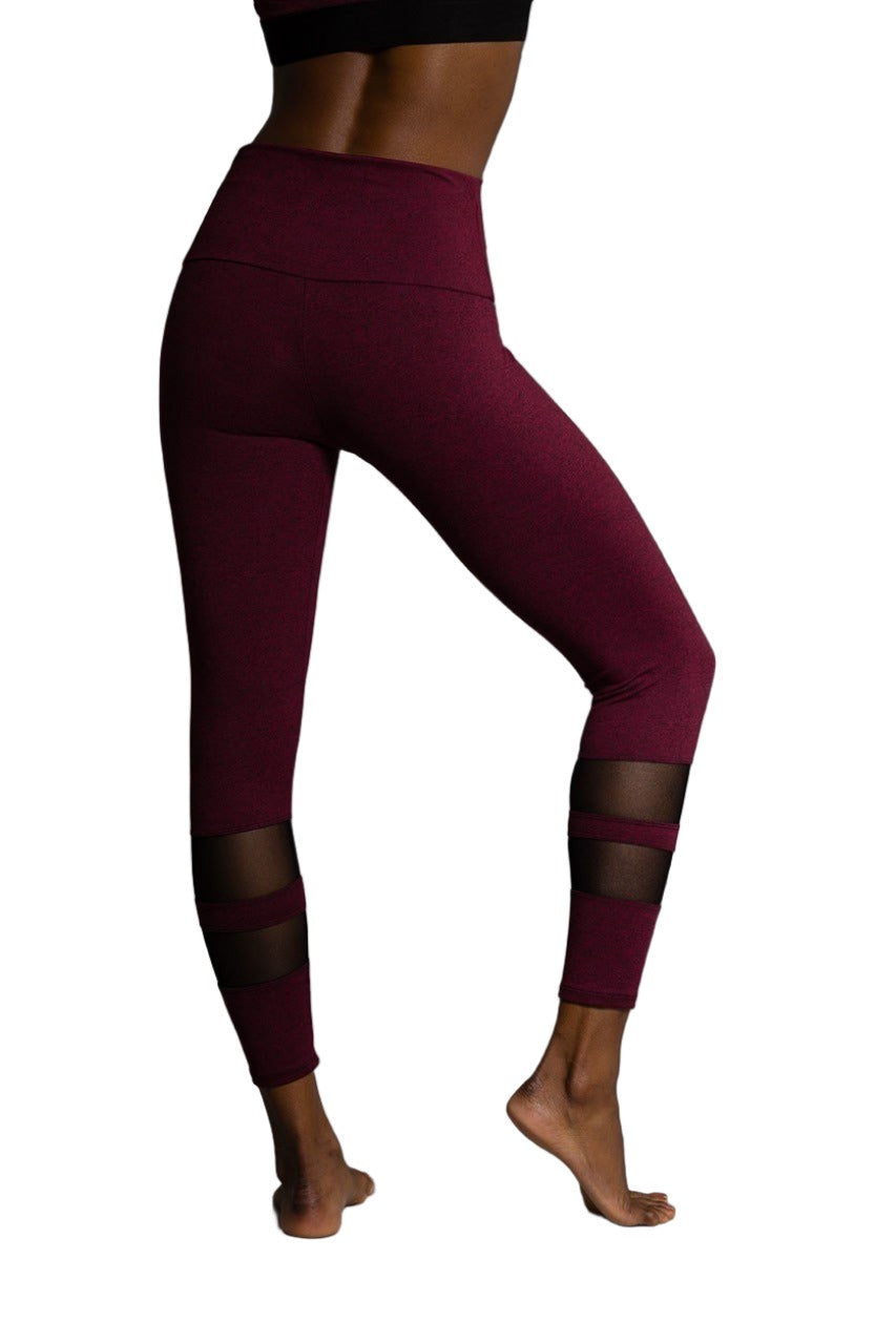 Onzie Midi Racer Leggings 2028 - Burgundy - rear view