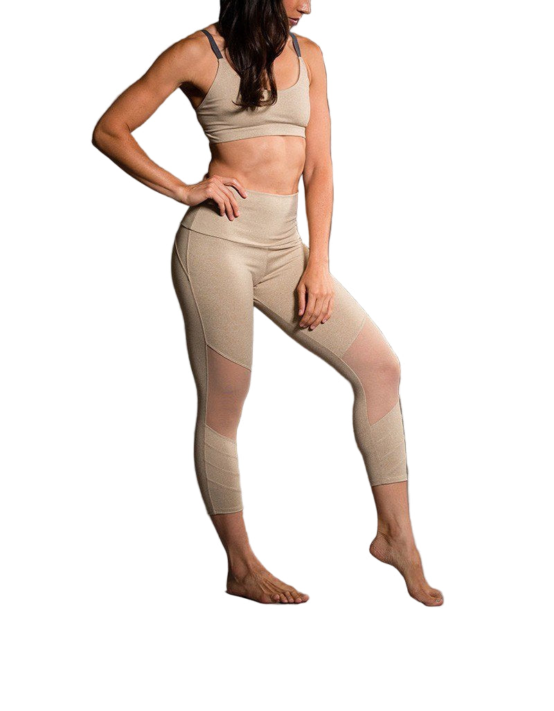 Onzie Flow Moto Midi Legging 2035 - Taupe - side view