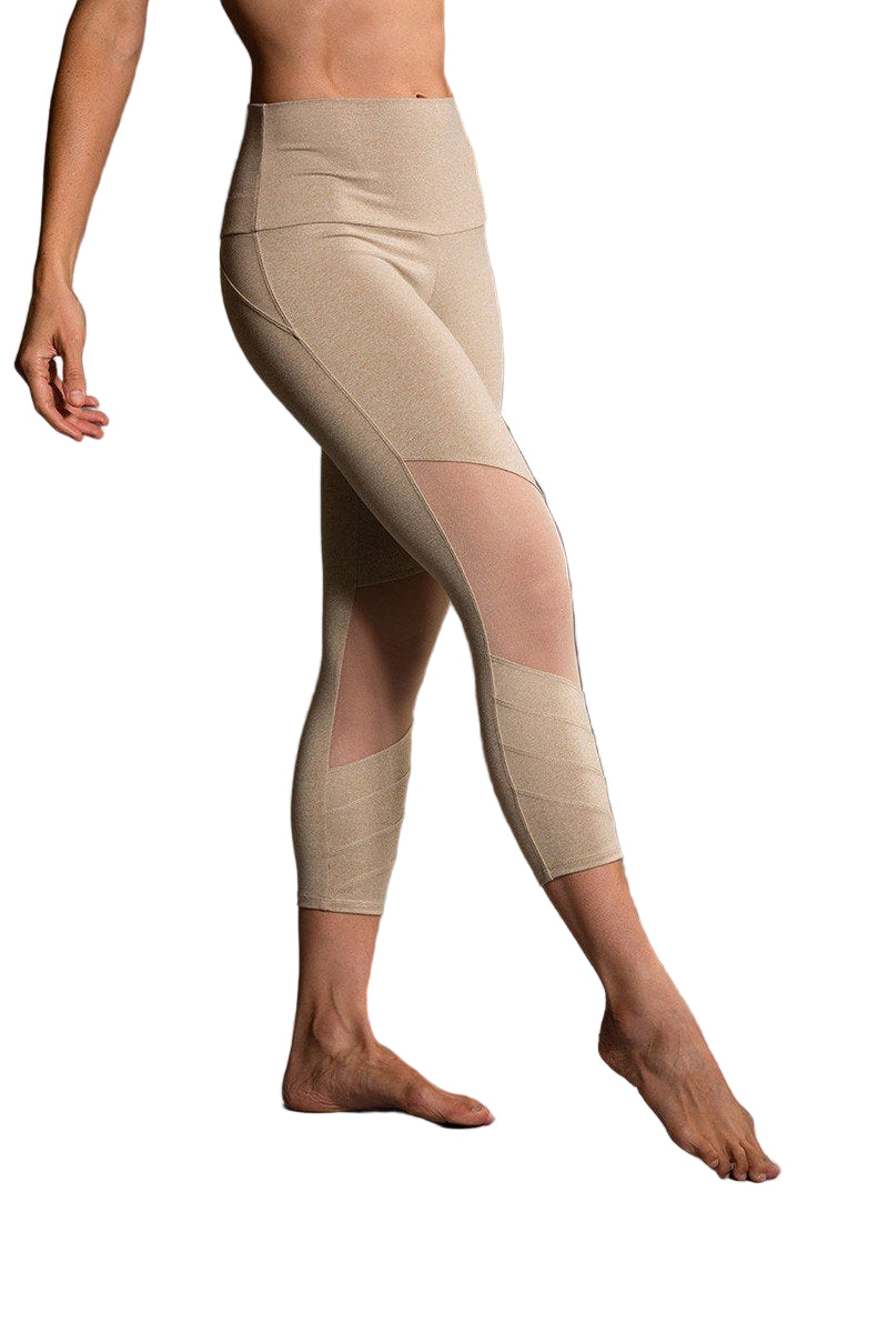Onzie Flow Moto Midi Legging 2035 - Taupe - side alt view