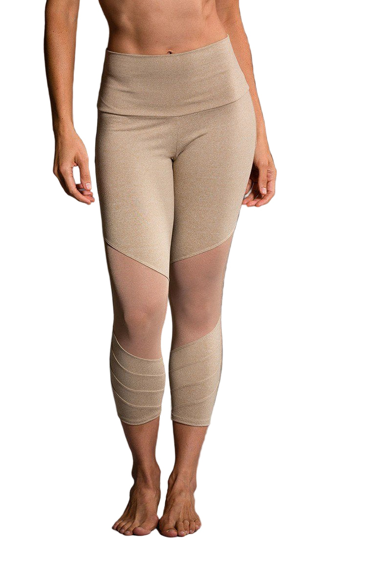 Onzie Flow Moto Midi Legging 2035 - Taupe - front view