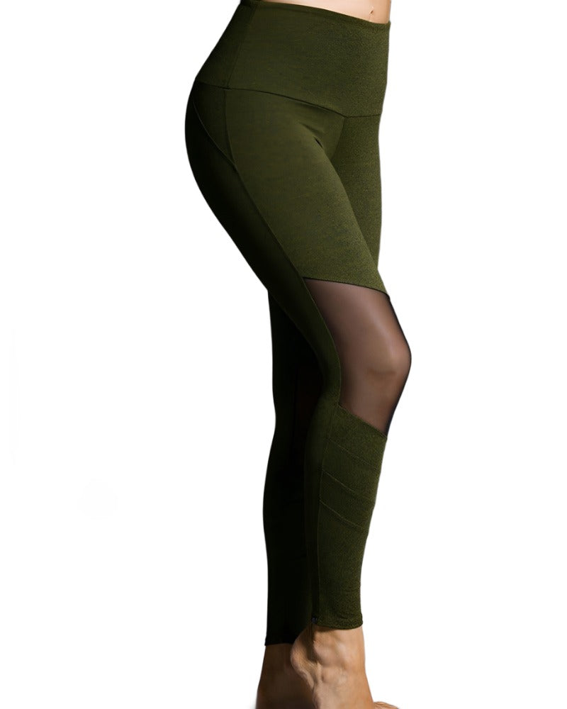 Onzie Flow Moto Midi Legging 2035 - Moss - side view