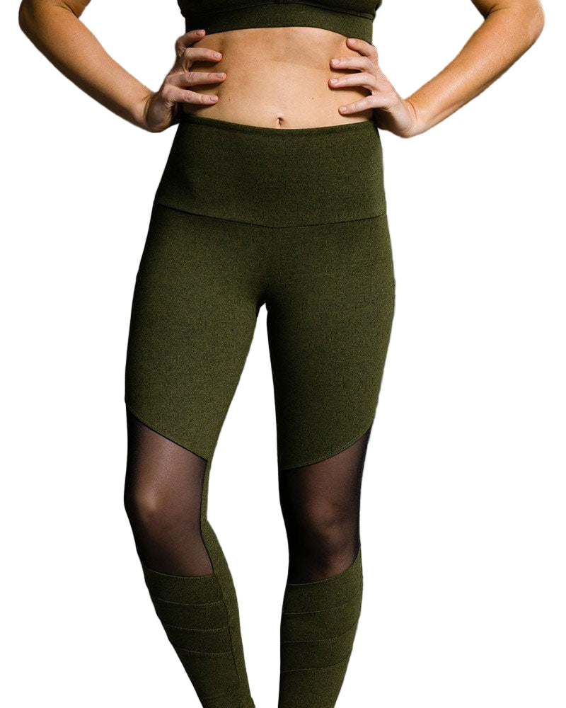 Onzie Flow Moto Midi Legging 2035 - Moss - front view
