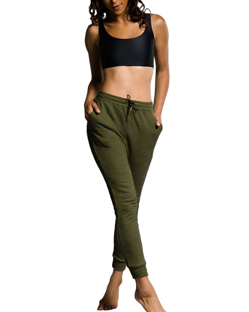 Onzie Spa Sweatpant 2038 Moss - front alt view