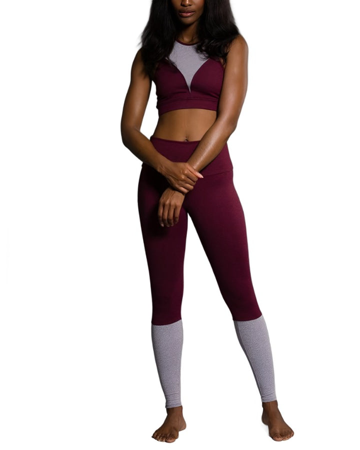 Onzie Flow Street Legging 2044 - Burgundy - front alt  view