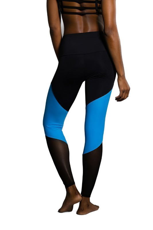 Onzie High Rise Track Legging 2046 - Indian Blue - rear view