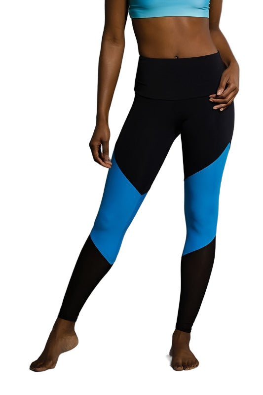 Onzie High Rise Track Legging 2046 - Indian Blue - front view