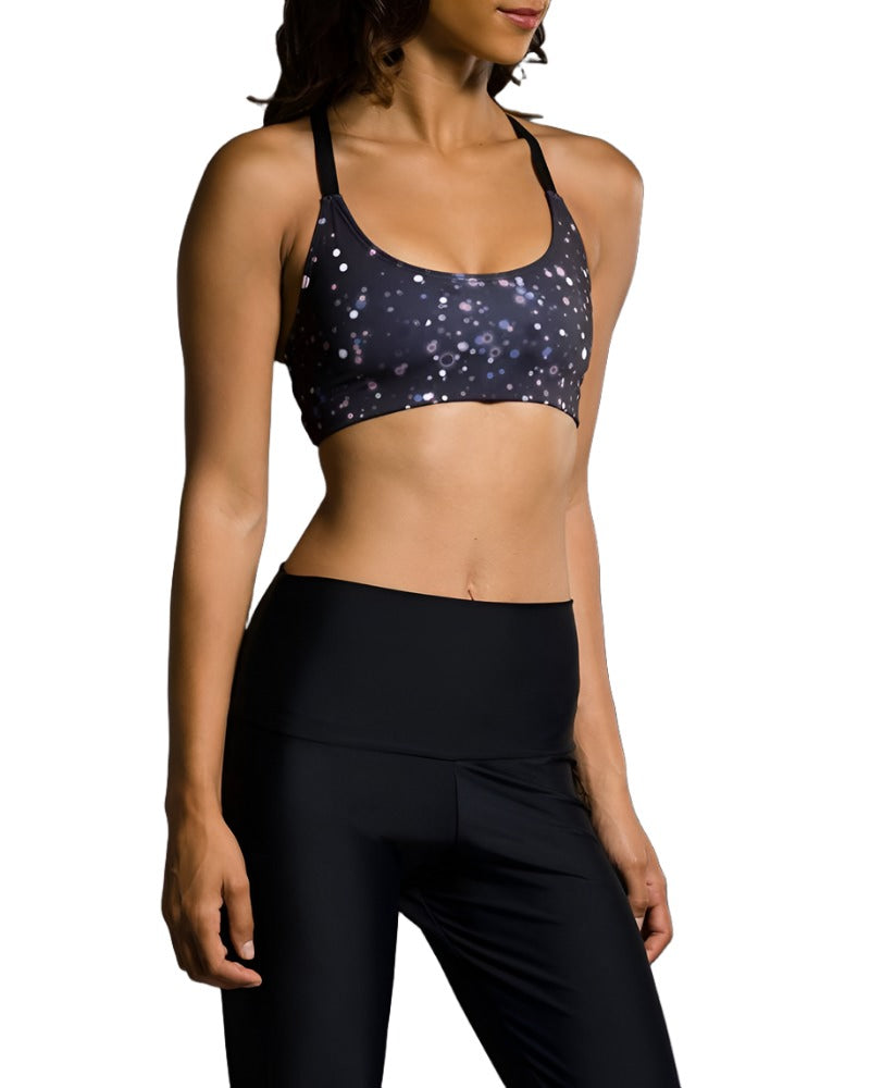 Onzie Hot Yoga X Back Elastic Bra Top 377 - Fire Fly - Side View