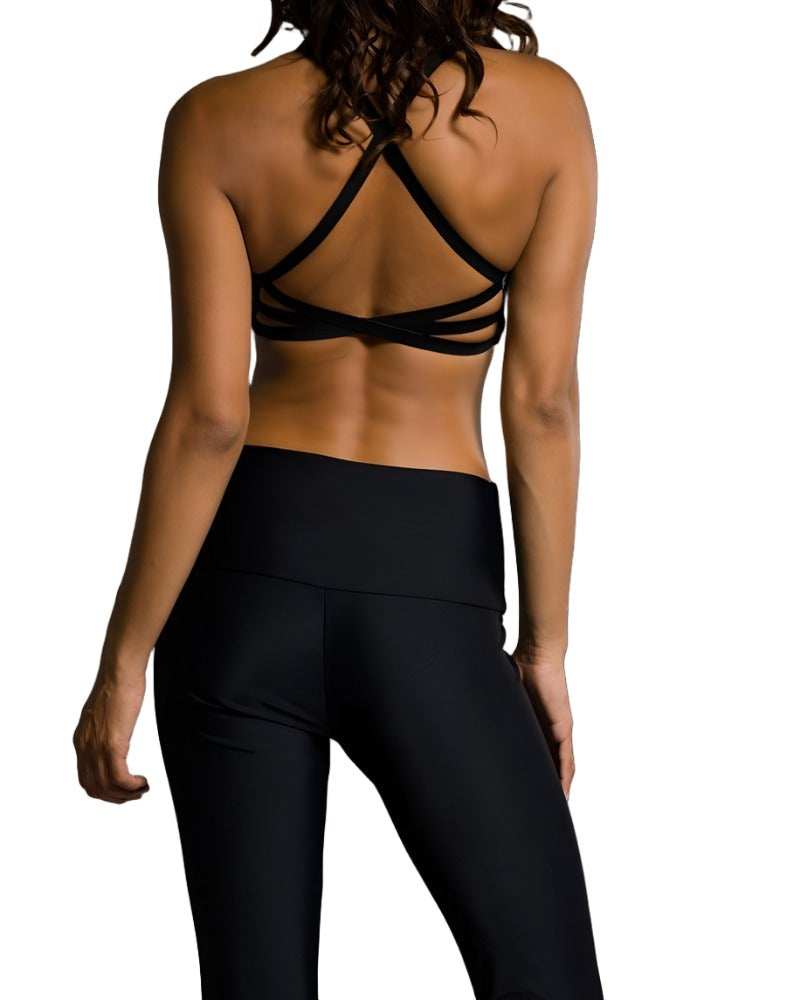 Onzie Hot Yoga X Back Elastic Bra Top 377 - Fire Fly - Back View