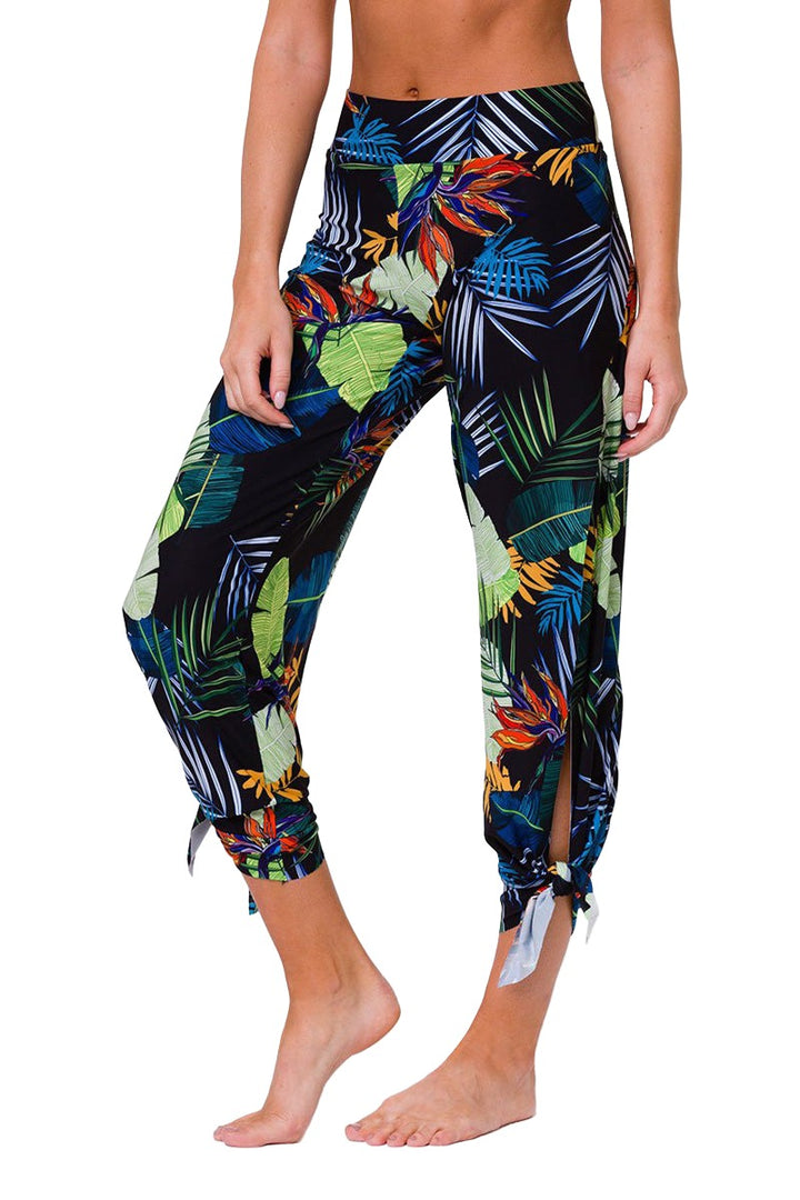 Onzie Hot Yoga Pura Vida Pant 219 - Rainforest - front alt view