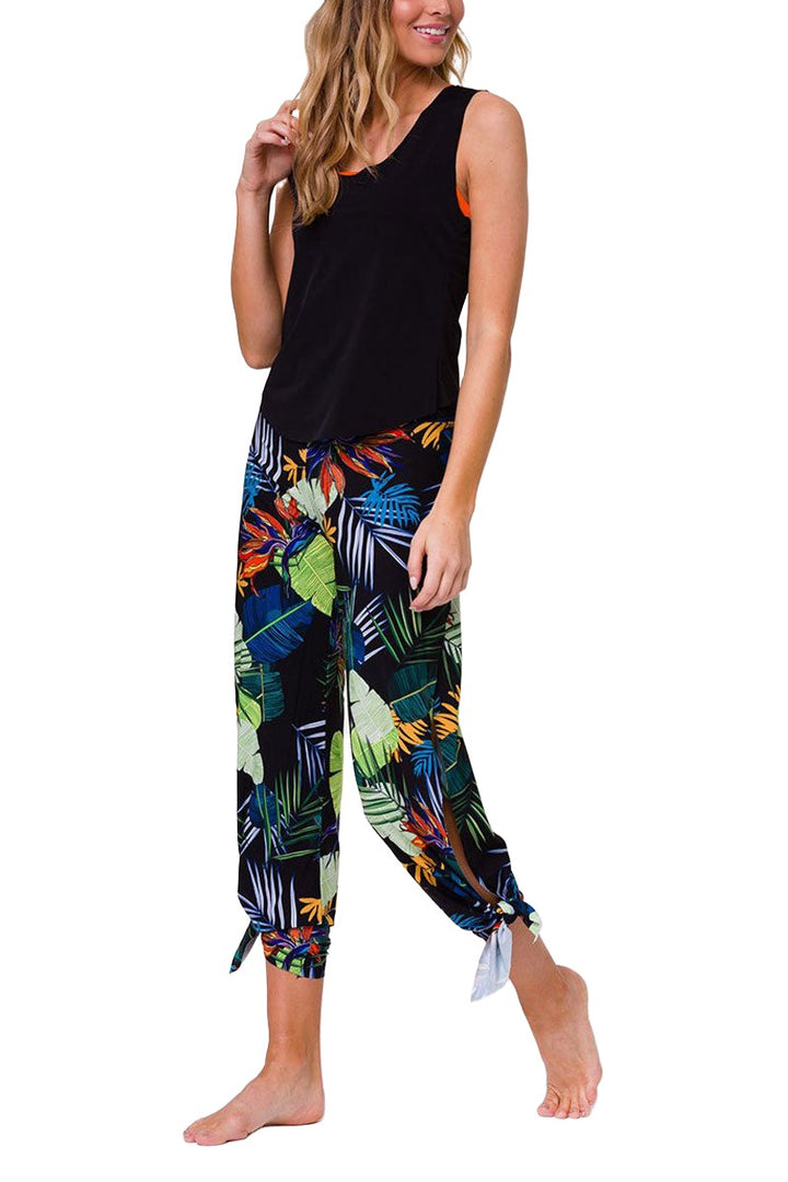 Onzie Hot Yoga Pura Vida Pant 219 - Rainforest - front alt view 1