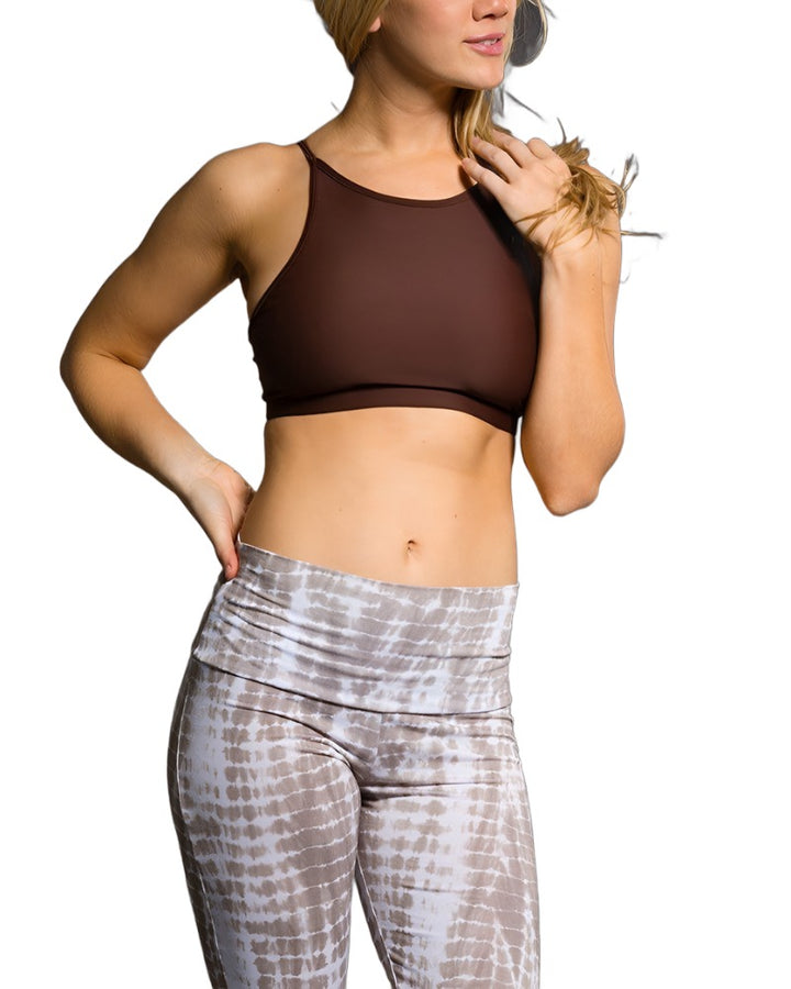 Onzie Flow Spirit Bra 3040 Black - Chocolate - front view 