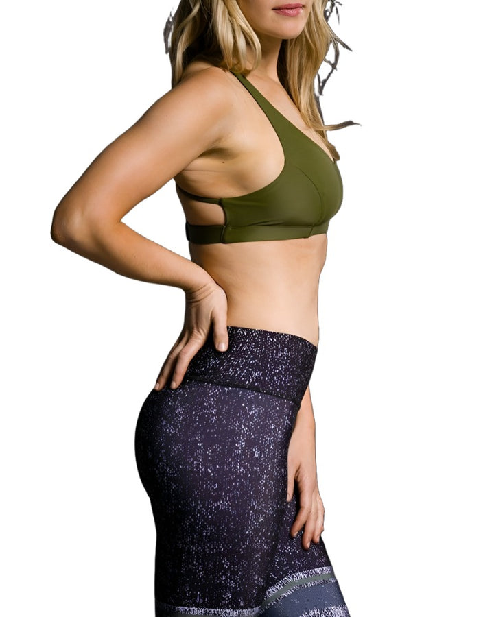 Onzie Flow Pyramid Bra 3058 - Moss - side view