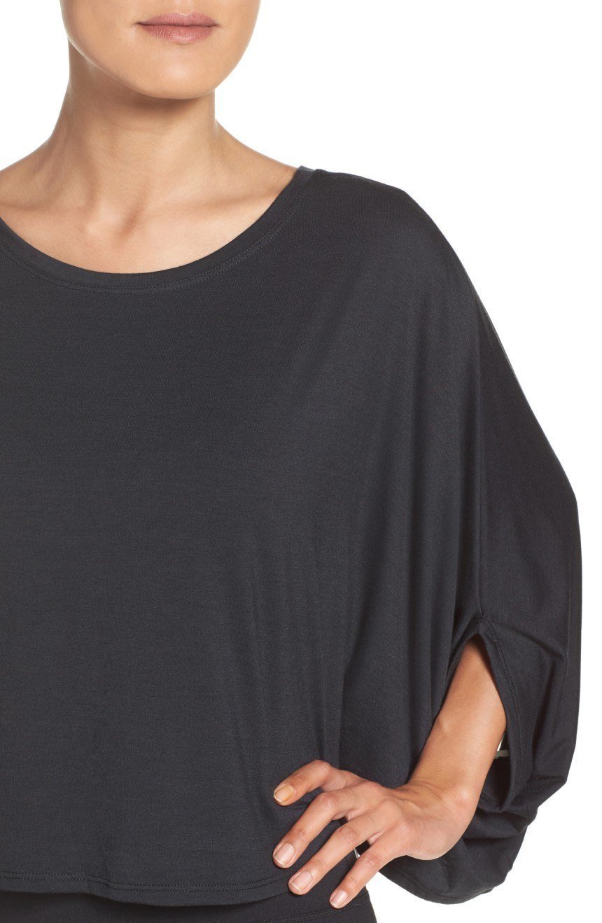 Onzie Flow Crescent Crop Top 3066 - Black  - front close view