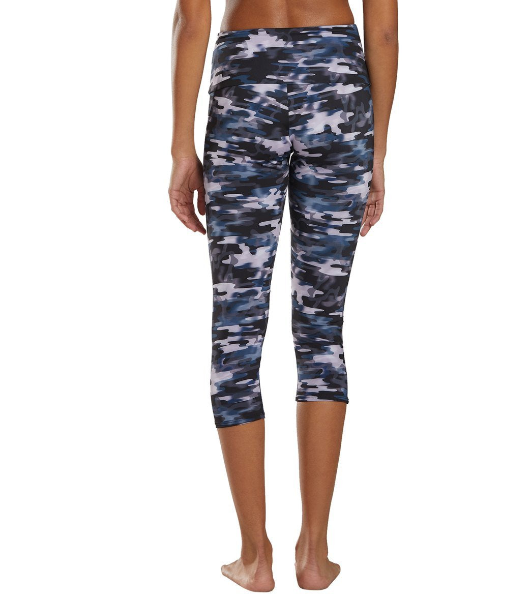 Onzie High Waisted Yoga Capris 2206 - Stormy Camo - rear view