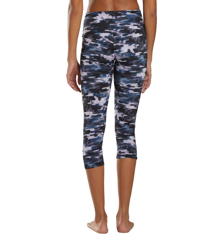 Onzie High Waisted Yoga Capris 2206 - Stormy Camo - rear view