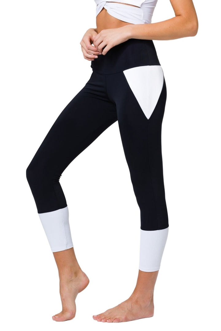 Onzie Athletic Midi Legging 2217 - Black/White - side view