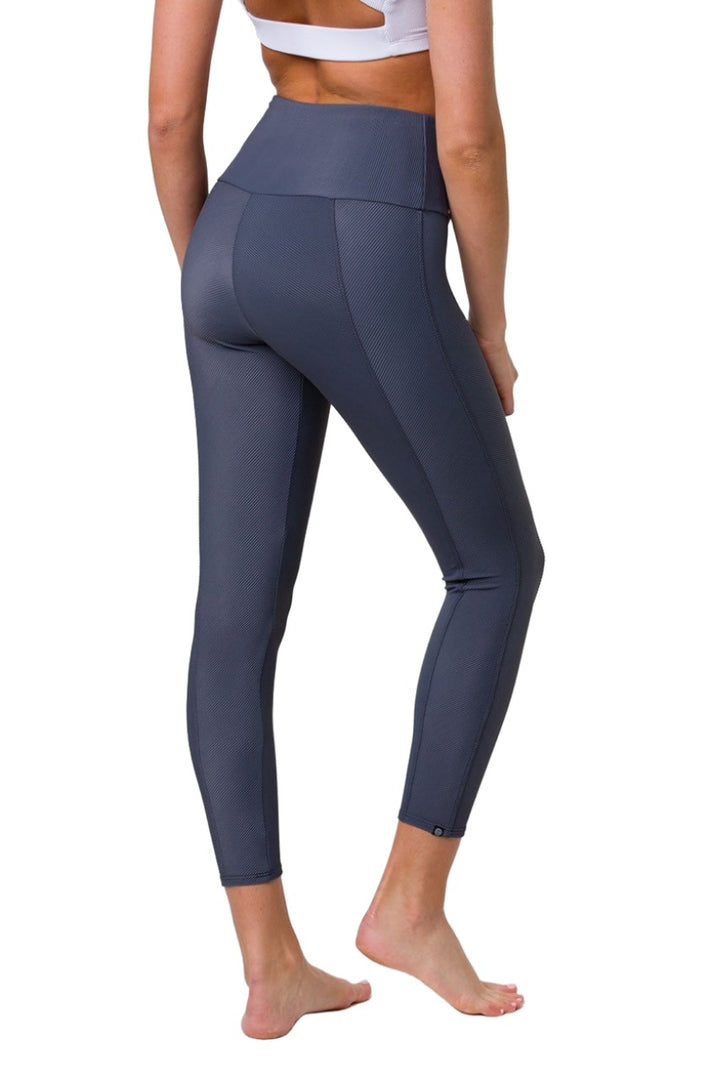 Onzie Sweetheart Midi Legging 2218 - Slate Grey Rib - rear view 