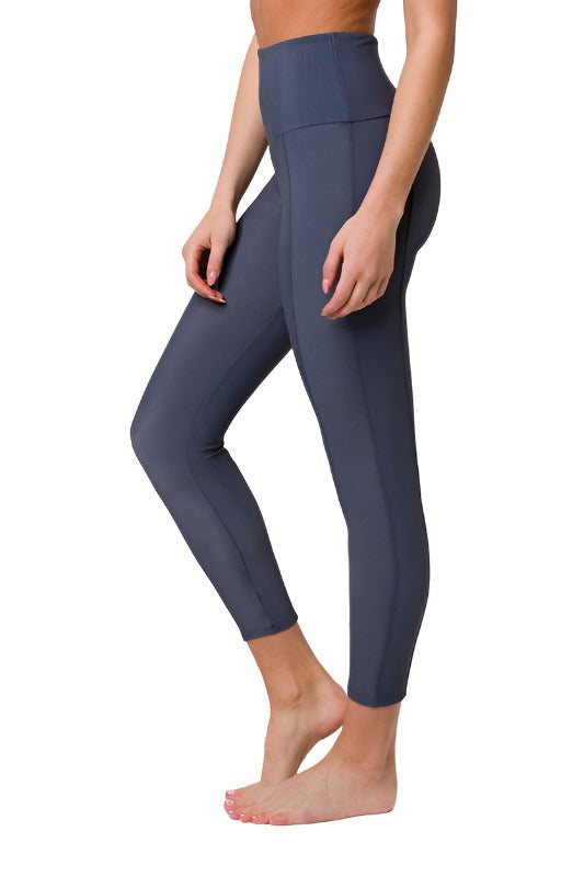 Onzie Sweetheart Midi Legging 2218 - Slate Grey Rib - side view 