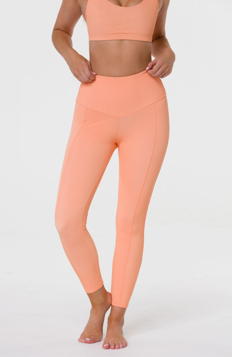 Onzie Sweetheart Midi Legging 2218 - Cantaloupe - front  view 