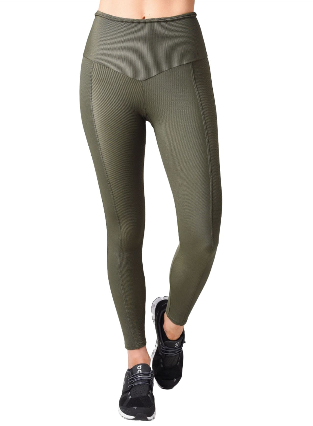 Onzie Sweetheart Midi Legging 2218 - Olive Rib - front alt view 1