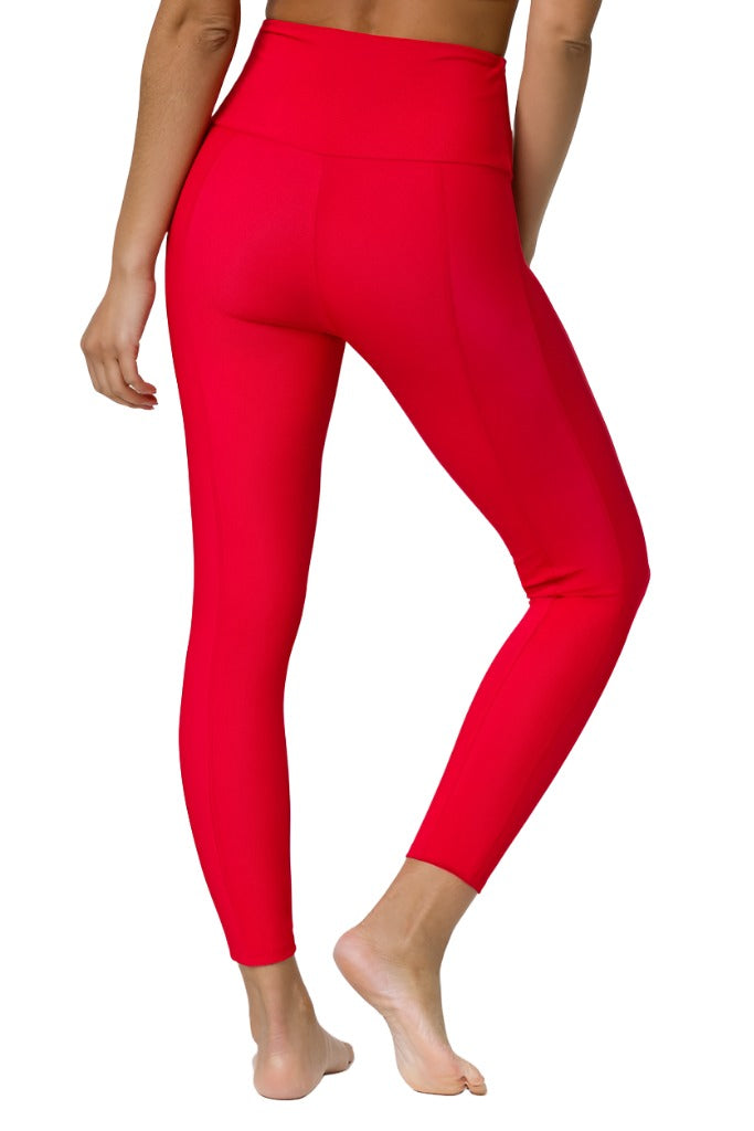 Onzie Sweetheart Midi Legging 2218 - Red - rear view 
