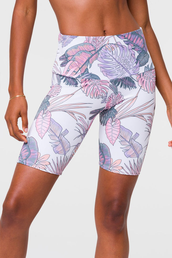 Onzie High Rise Bike Shorts 2225 - Boho Botanical - Front View