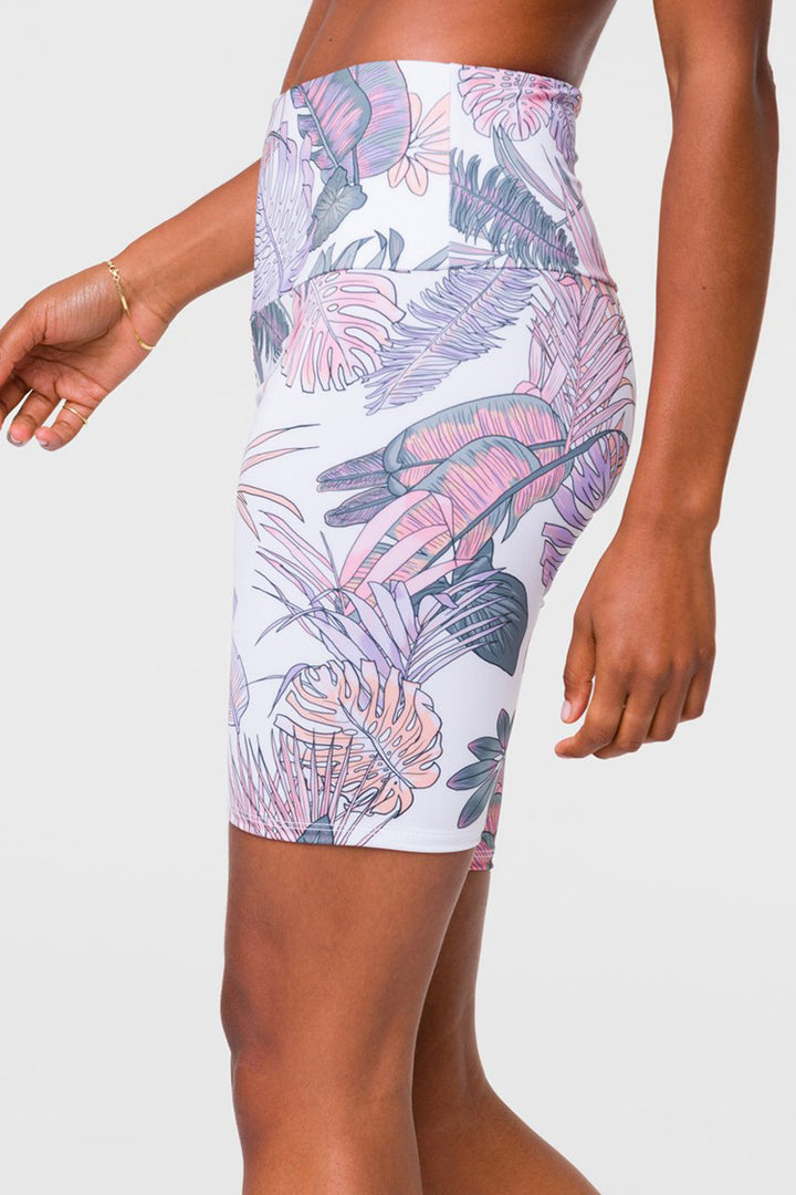 Onzie High Rise Bike Shorts 2225 - Boho Botanical - Side View