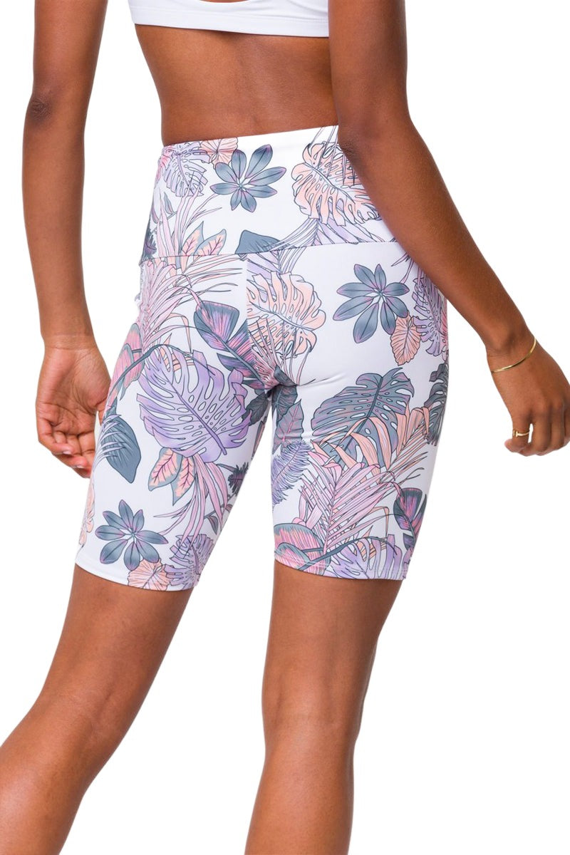 Onzie High Rise Bike Shorts 2225 - Boho Botanical - Back View