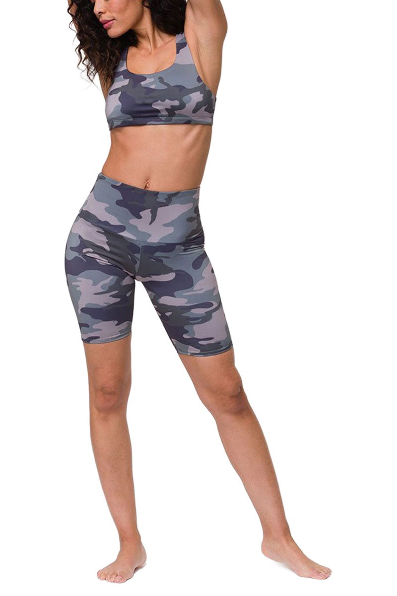 Onzie High Rise Bike Shorts 2225 - Combat Camo - Full View