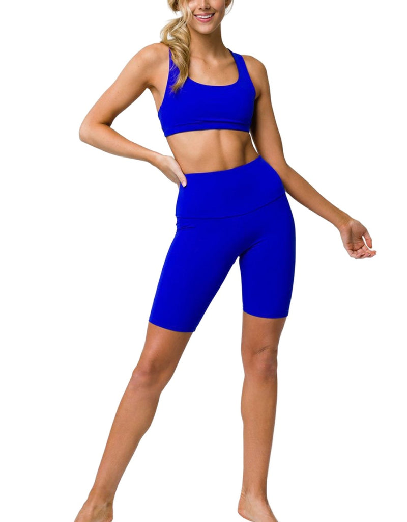 Onzie High Rise Bike Shorts 2225 - Royal - front view