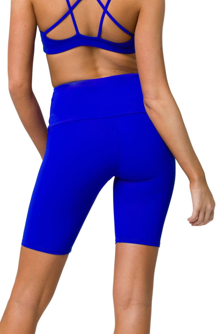 Onzie High Rise Bike Shorts 2225 - Royal - rear view