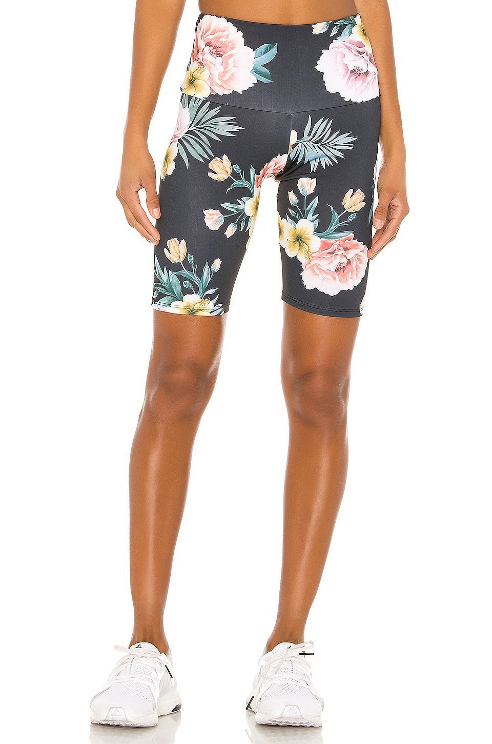 Onzie High Rise Bike Shorts 2225 - Secret Garden - front view