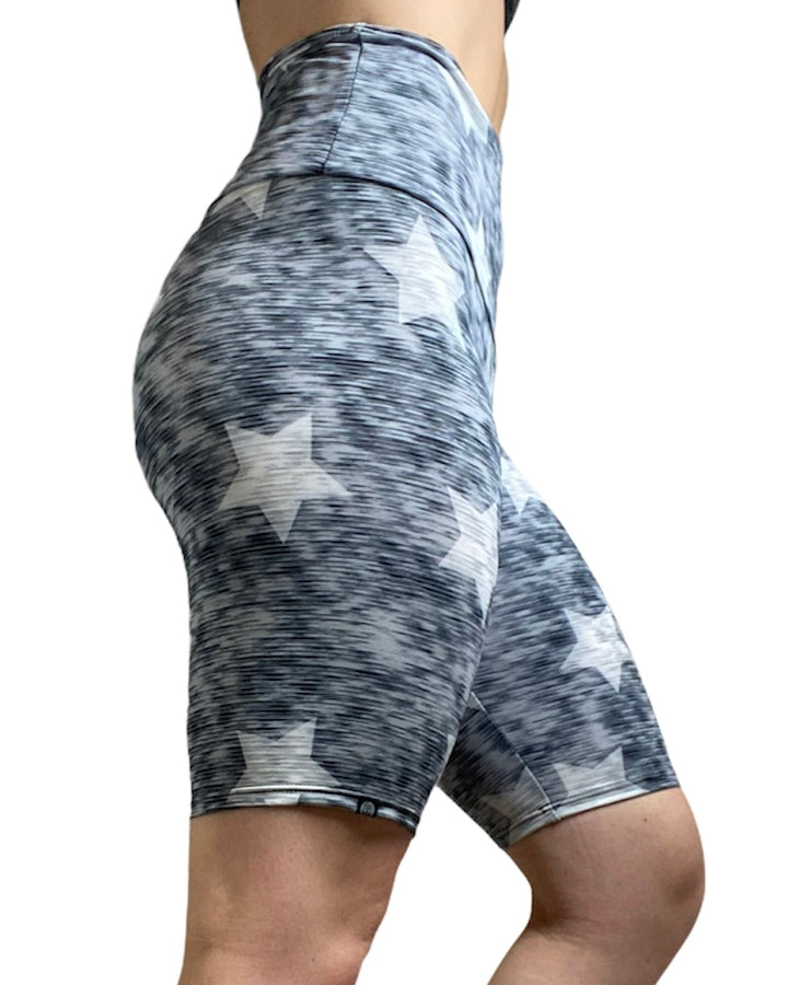 Onzie High Rise Bike Shorts 2225 - Heather Stars - side view