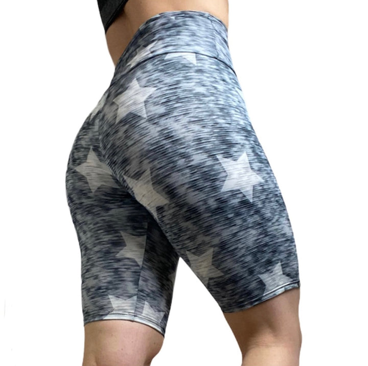 Onzie High Rise Bike Shorts 2225 - Heather Stars - rear view