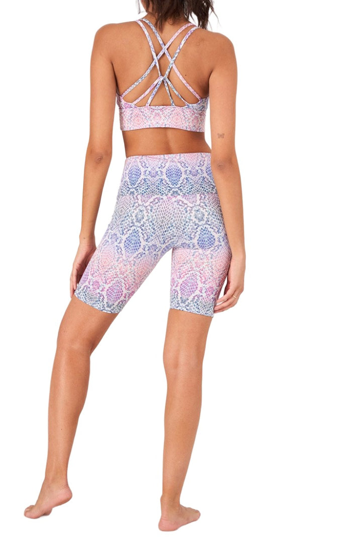 Onzie Graphic Elastic Back Bra 382 - Rainbow Snake - Full Back View