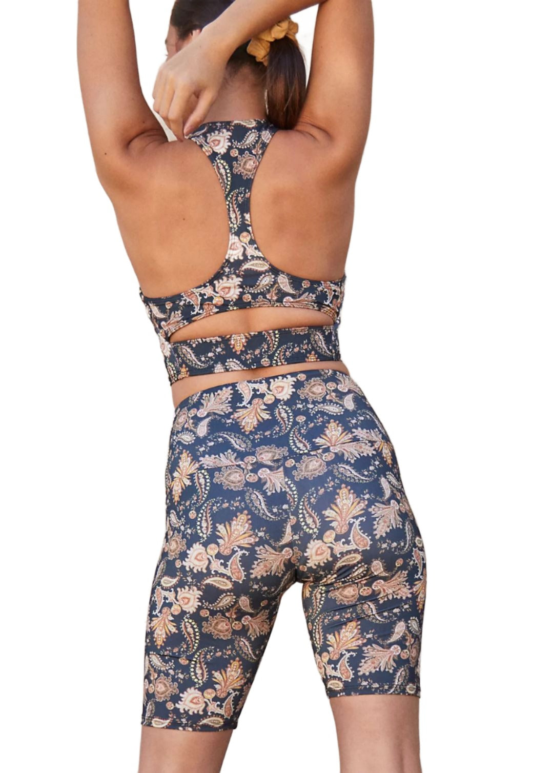 Onzie High Rise Bike Shorts 2225 - Pastel Zebra - rear view