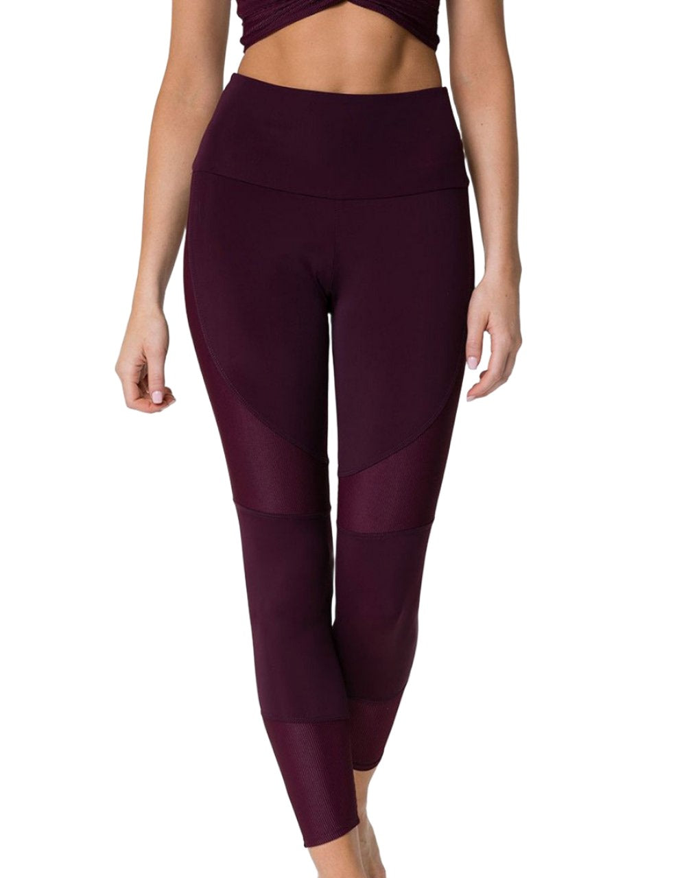 New Onzie Moto Midi Legging 2226 - Aubergine - front alt view