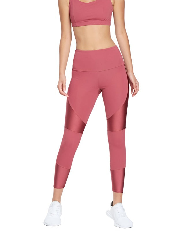 New Onzie Moto Midi Legging 2226 - Mauve - front view