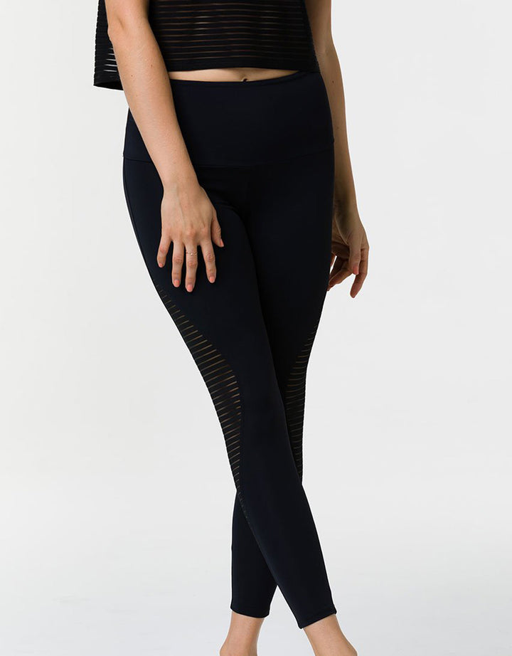Onzie Flow Shape Midi Legging 2231 - Black/Storm - front view