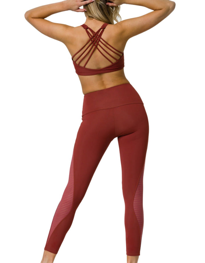 Onzie Flow Shape Midi Legging 2231 - Warm Pinecone - rear alt view