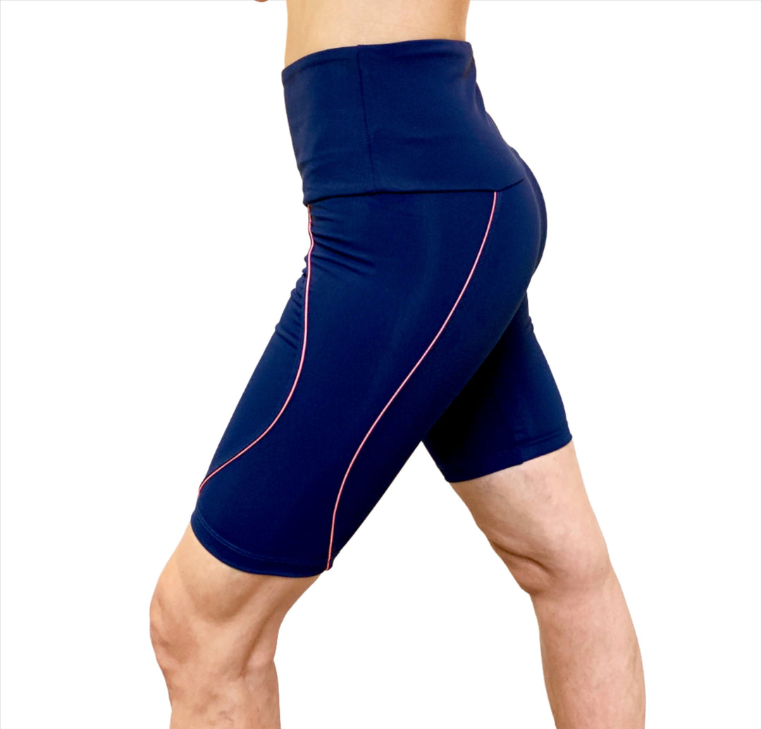 Onzie Hyper Beam Short 2232 - Navy/Peach - side view