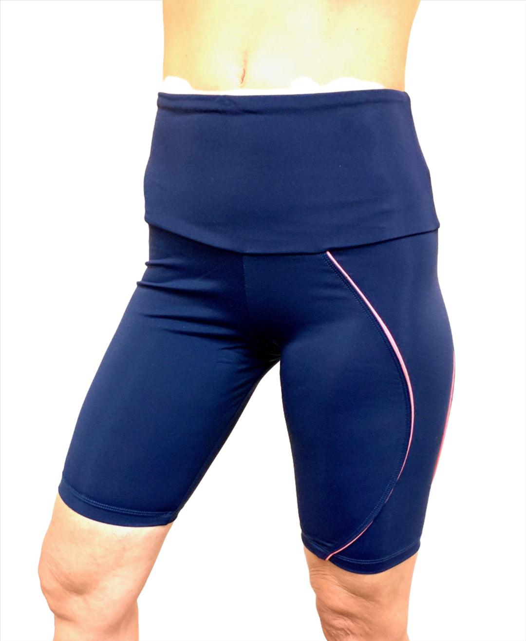 Onzie Hyper Beam Short 2232 - Navy/Peach - front view