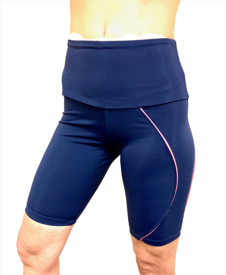 Onzie Hyper Beam Short 2232 - Navy/Peach - front view