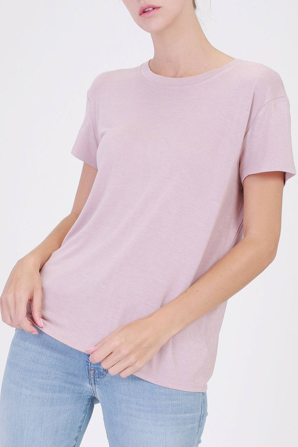 Double Zero Not So Basic Tee D17J156 Success - Dusty pink - front view