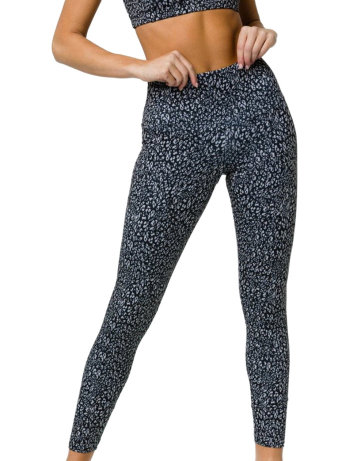 New Onzie Flow Tech Legging 2236 - Honey Leopard - front view