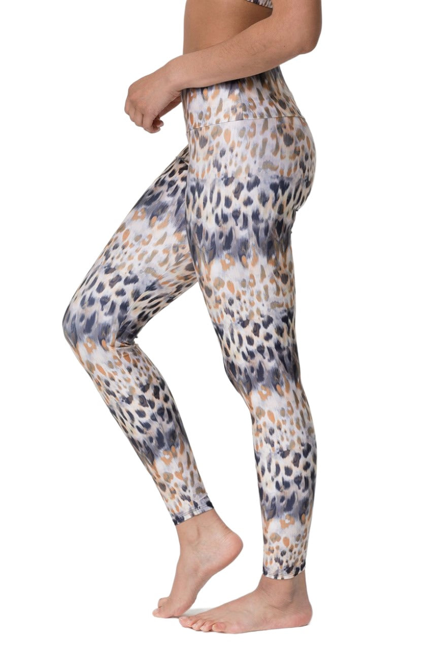 New Onzie Flow Tech Legging 2236 - Safari - side  view