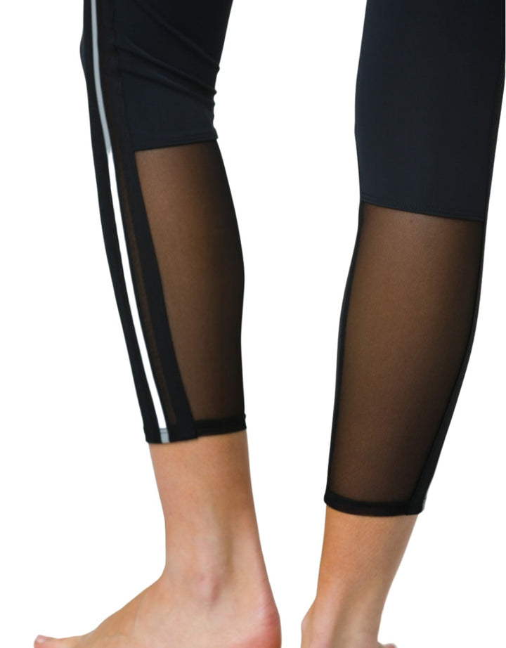 Onzie Hot Yoga Glow Nude Reflective Legging 2237 - Black  - close view