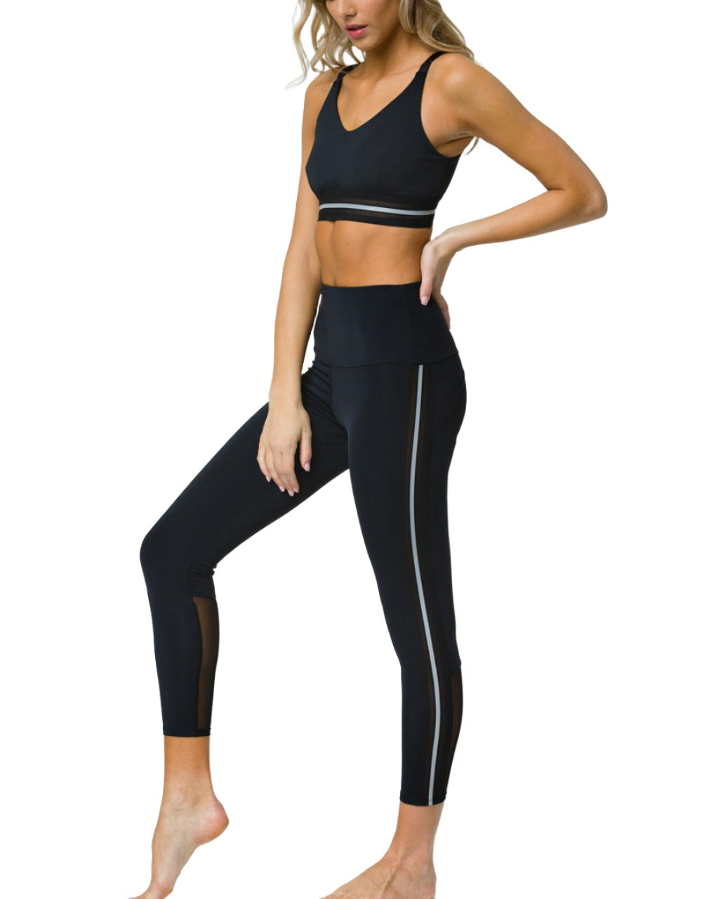 Onzie Hot Yoga Glow Nude Reflective Legging 2237 - Black  - front alt view 1