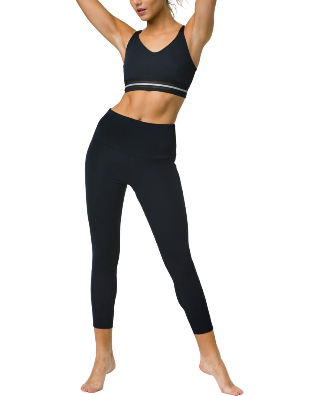 Onzie Hot Yoga Glow Nude Reflective Legging 2237 - Black  - front alt view