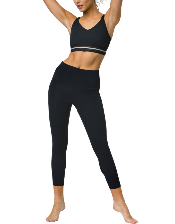 Onzie Hot Yoga Glow Nude Reflective Legging 2237 - Black  - front alt view